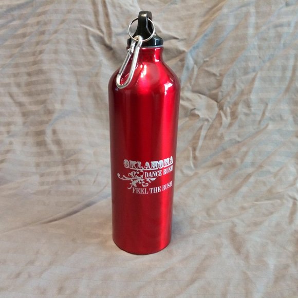 Red 26 oz Aluminum Water Bottle with Logo for Oklahoma Dance Rush (UCWDC Event) - Picture 1 of 6